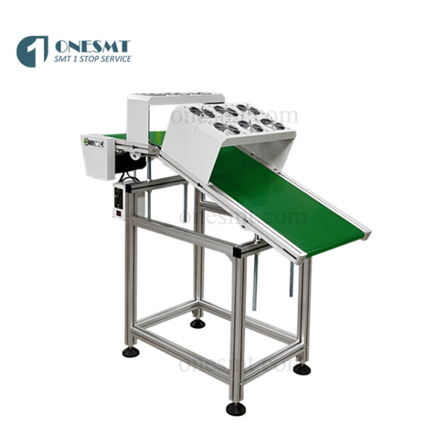 DIP outfeed conveyor with coolling fan