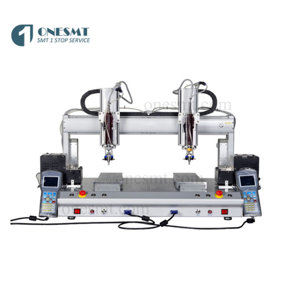 Dual heads desktop screw locking machine